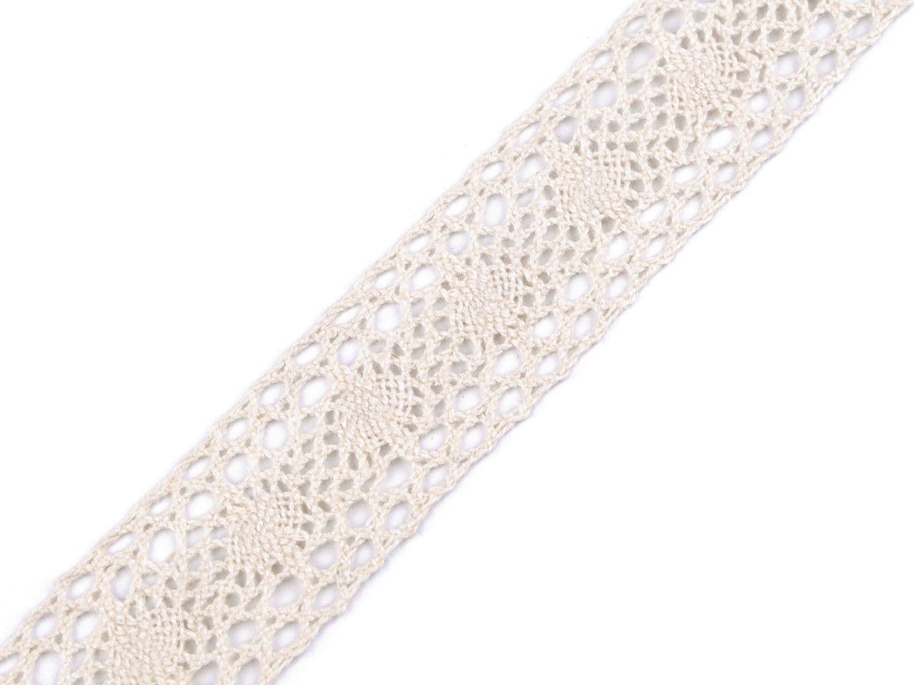Dantela din bumbac, latime 30 mm - Alb (1 Metru)
