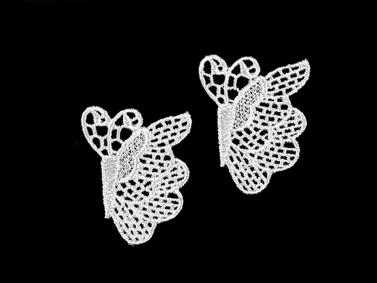 Aplicatie din dantela fluture - Off white (10 Bucăți)