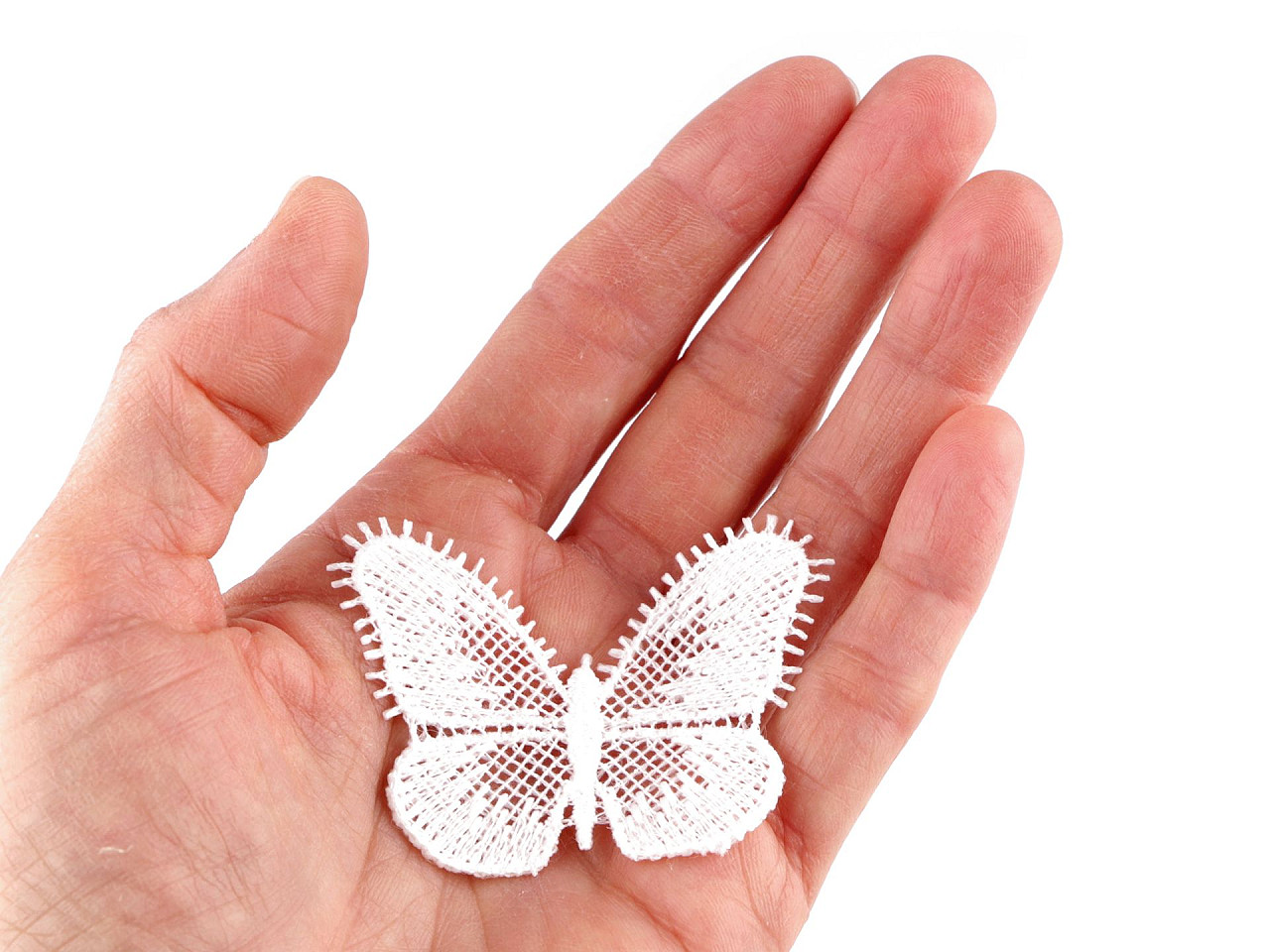 Aplicatie din dantela fluture - Off white (10 Bucăți)