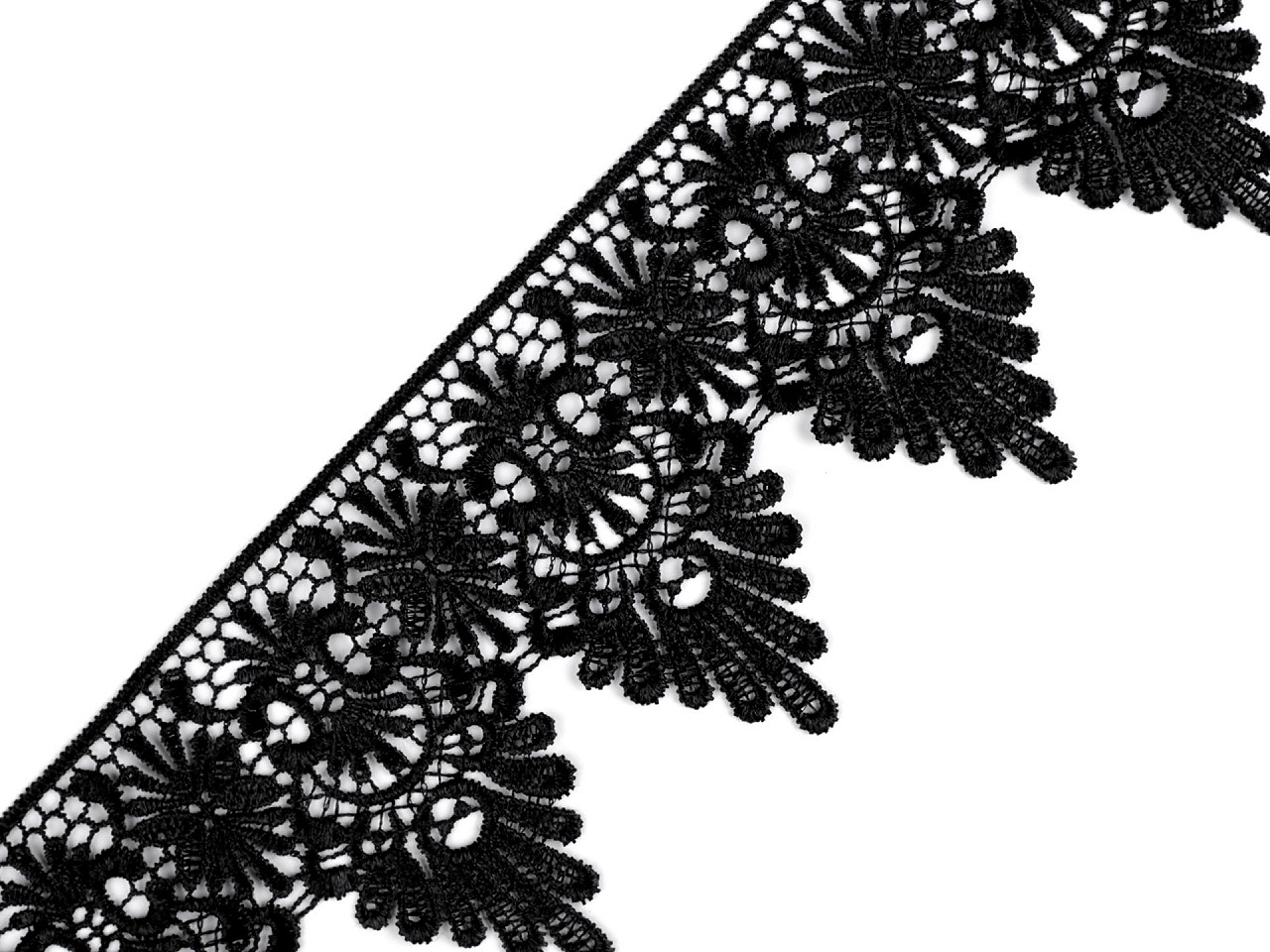 Dantelă guipure 80 mm - Albastru închis (1 Metru)