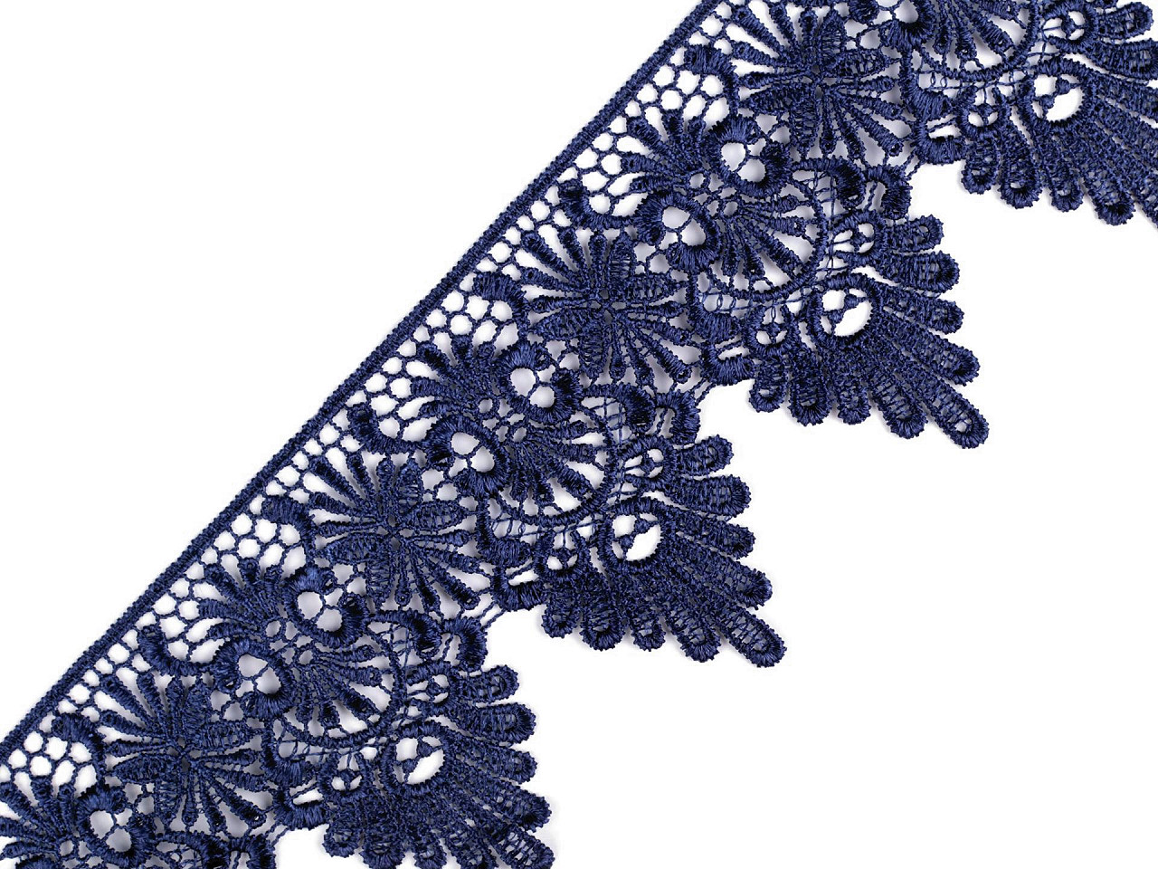 Dantelă guipure 80 mm - Albastru închis (1 Metru)
