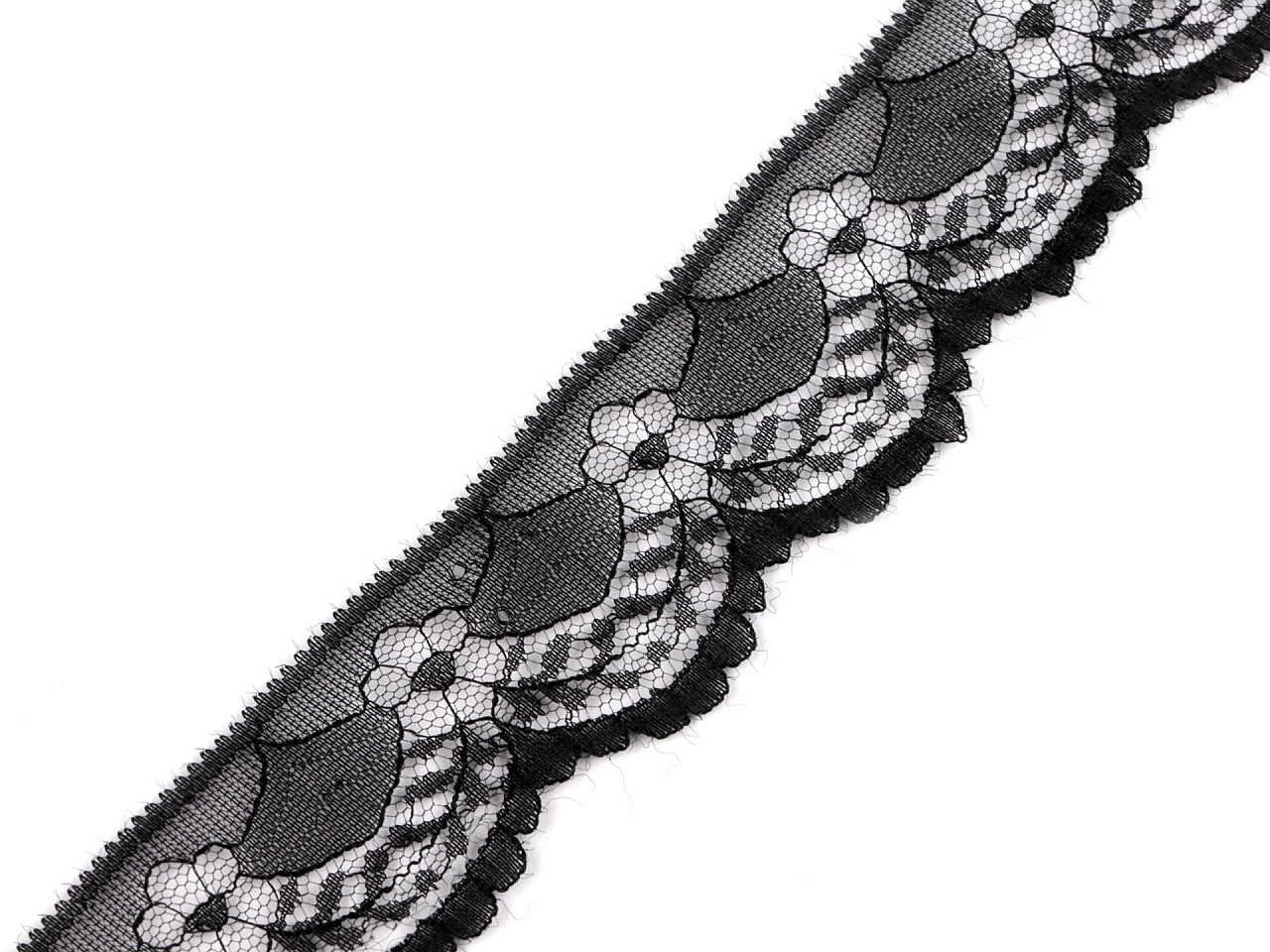 Dantela din nailon latime 40 mm - Negru (1 Metru)