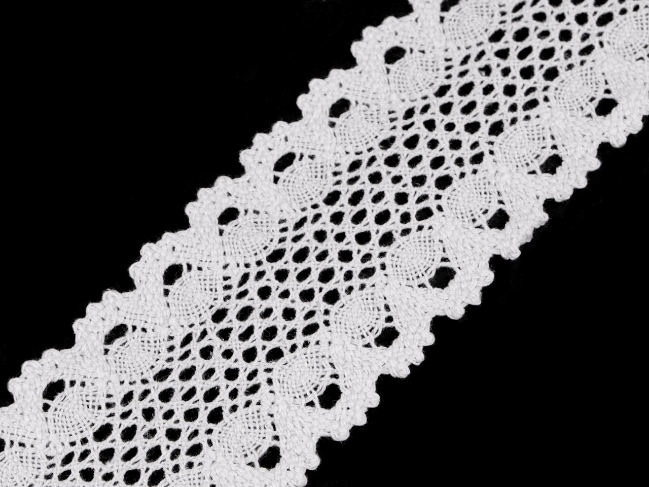 Dantelă / inserție brodată, lățime bobină 60 mm - Ecru deschis (1 Metru)