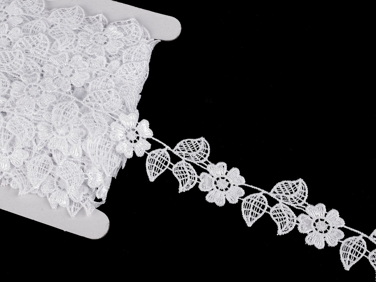 Dantelă guipure lățime 35 mm - Alb (1 Metru)