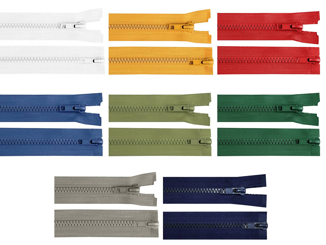 Fermoar plastic detașabil, două cursoare, no 5 lungime 85 cm - Verde brad (1 Bucată)