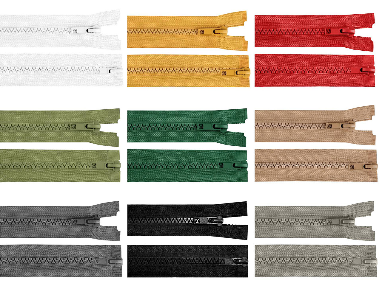 Fermoar plastic detașabil, no 5 două cursoare, lungime 100 cm - Galben muștar (1 Bucată)