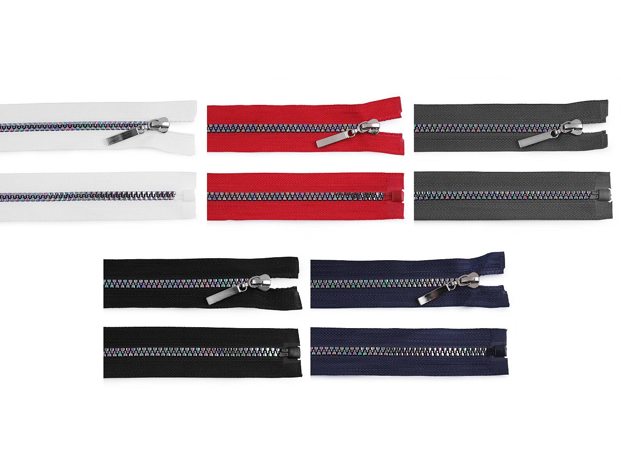 Fermoar plastic, efect curcubeu, no 5 lungime 60 cm - Albastru închis (1 Bucată)