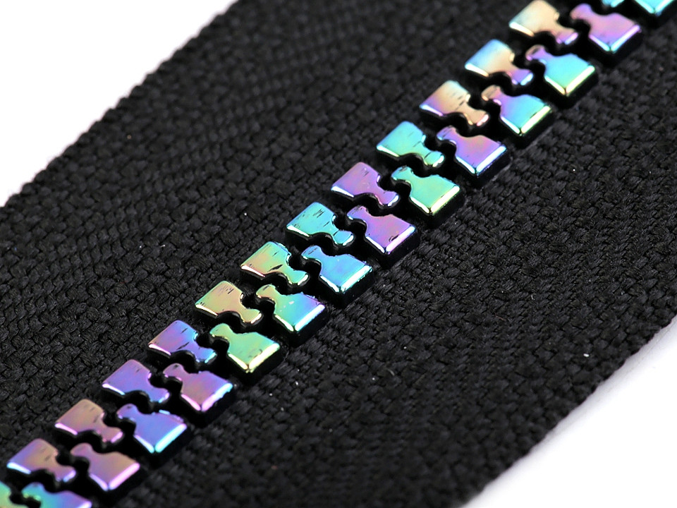 Fermoar plastic, efect curcubeu, no 5 lungime 60 cm - Albastru închis (1 Bucată)