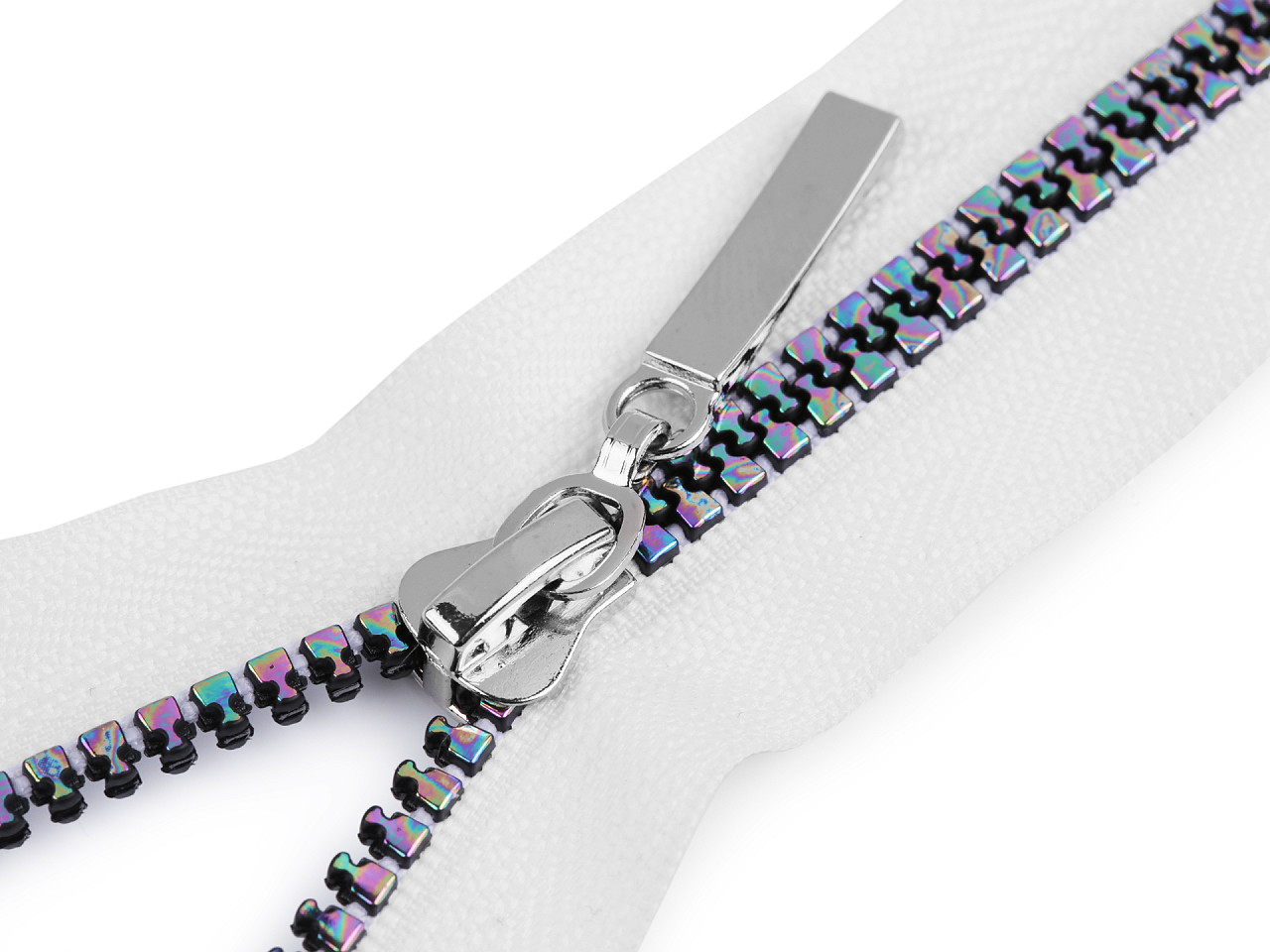 Fermoar plastic, efect curcubeu, no 5 lungime 80 cm - Roșu (1 Bucată)