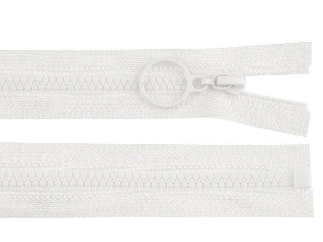 Fermoar din plastic no 3 lungime 70 cm cu inel - Bej foarte deschis (1 Bucată)