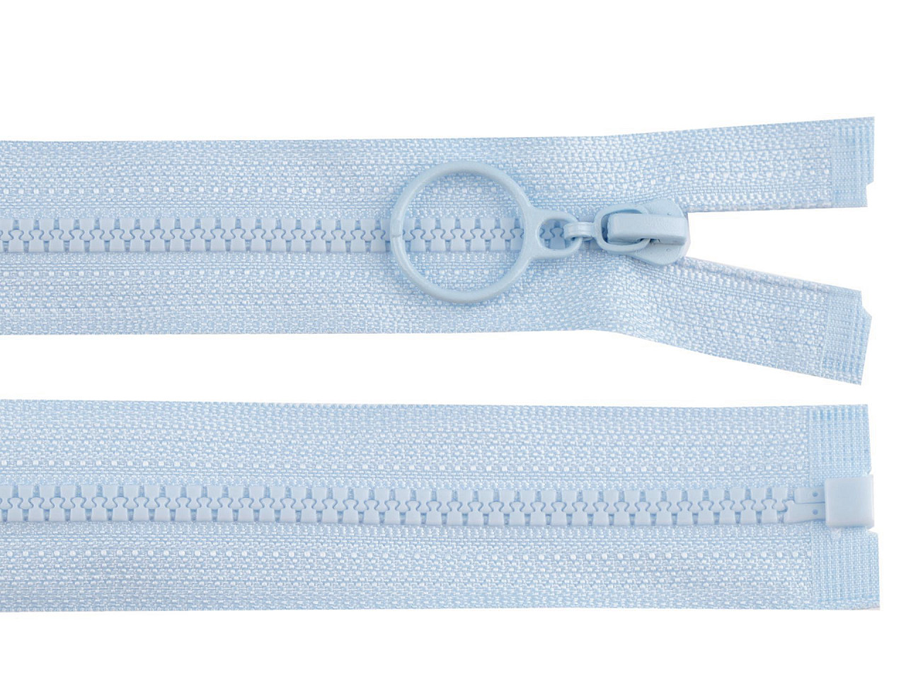 Fermoar din plastic no 3 lungime 70 cm cu inel - Bej foarte deschis (1 Bucată)