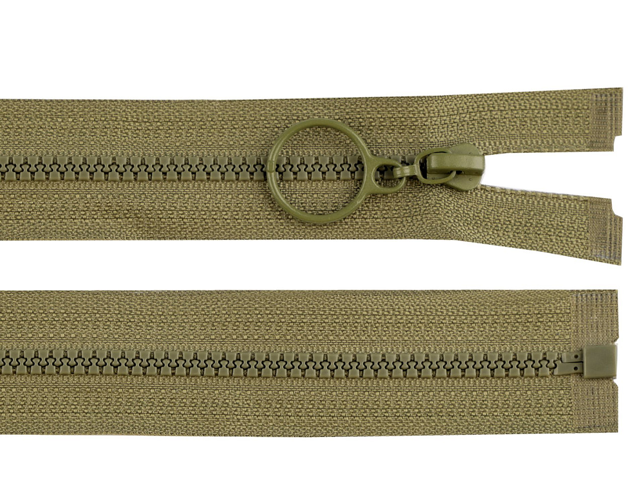 Fermoar din plastic no 3 lungime 70 cm cu inel - Bej foarte deschis (1 Bucată)