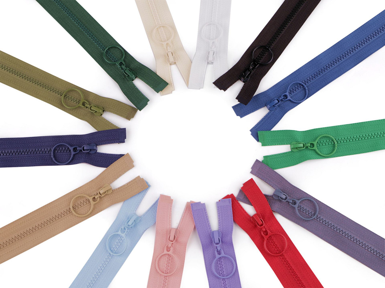 Fermoar din plastic no 3 lungime 70 cm cu inel - Bej foarte deschis (1 Bucată)