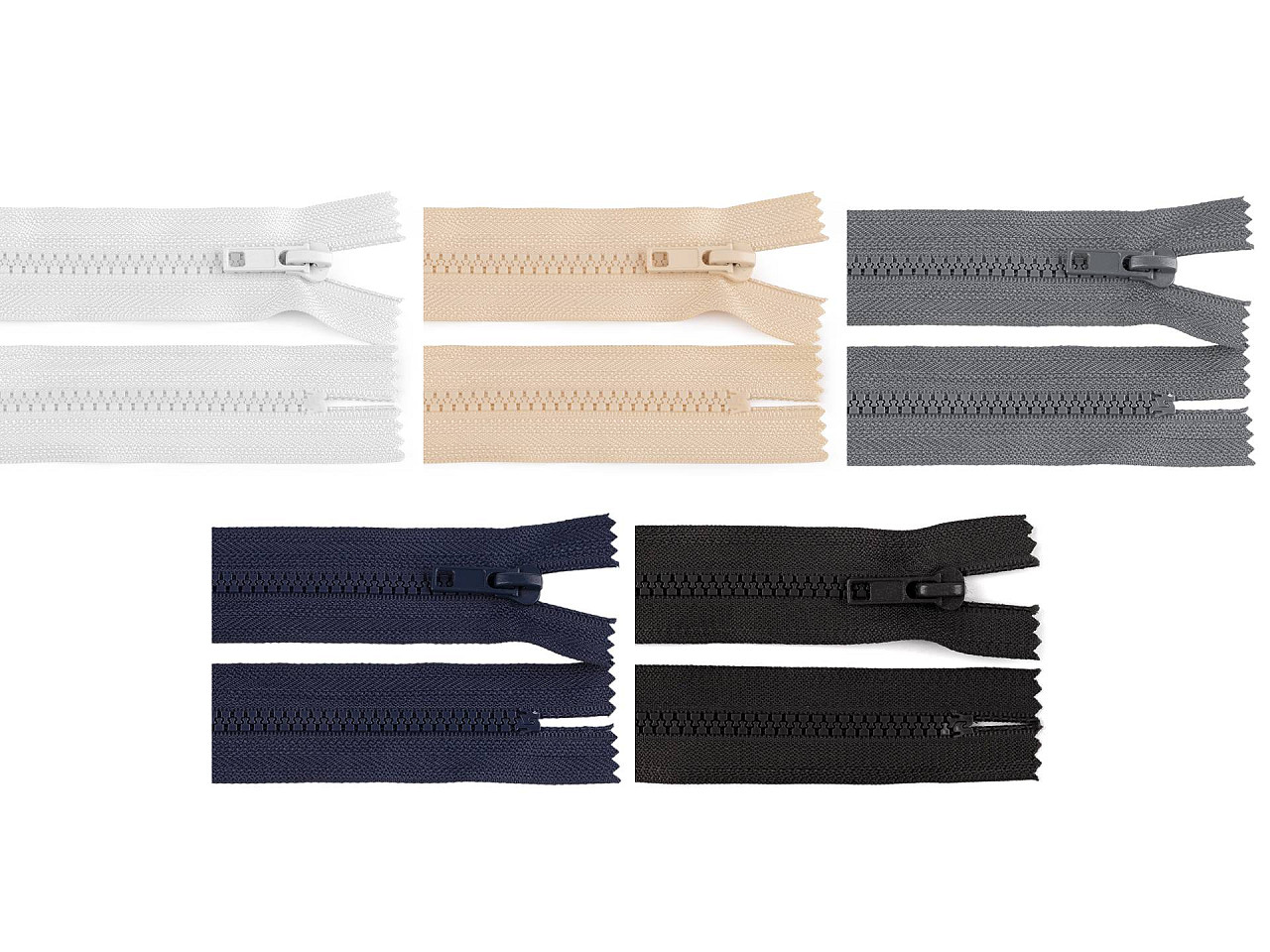 Fermoar plastic nedetașabil, no 5 lungime 16 cm - Gri oțel (1 Bucată)