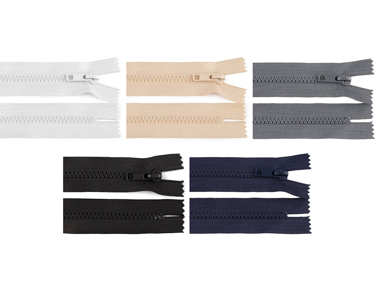 Fermoar plastic nedetașabil,  no 5, lungime 20 cm - Gri oțel (1 Bucată)