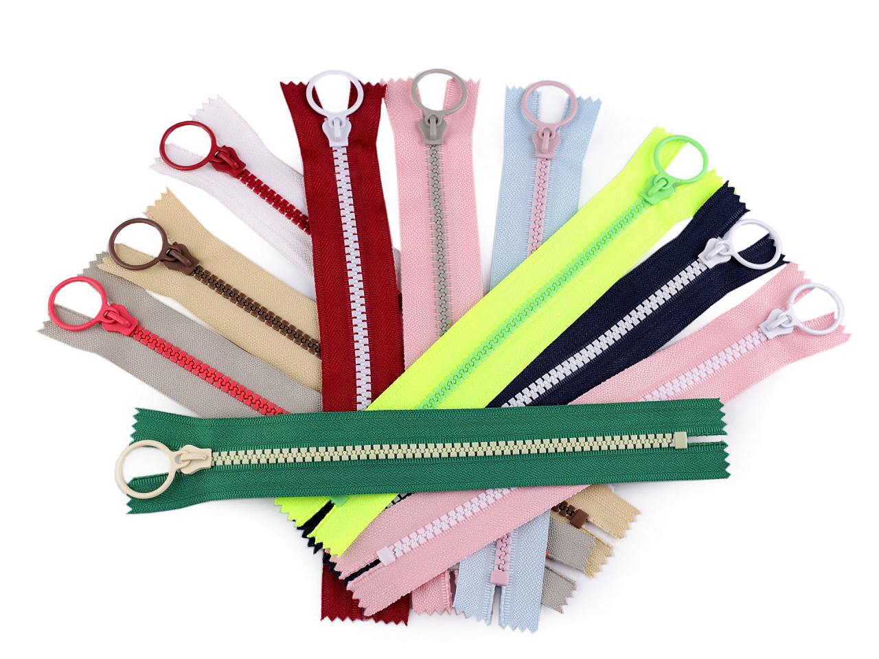 Fermoar plastic colorat  no 5 lungime 20 cm - Negru (1 Bucată)