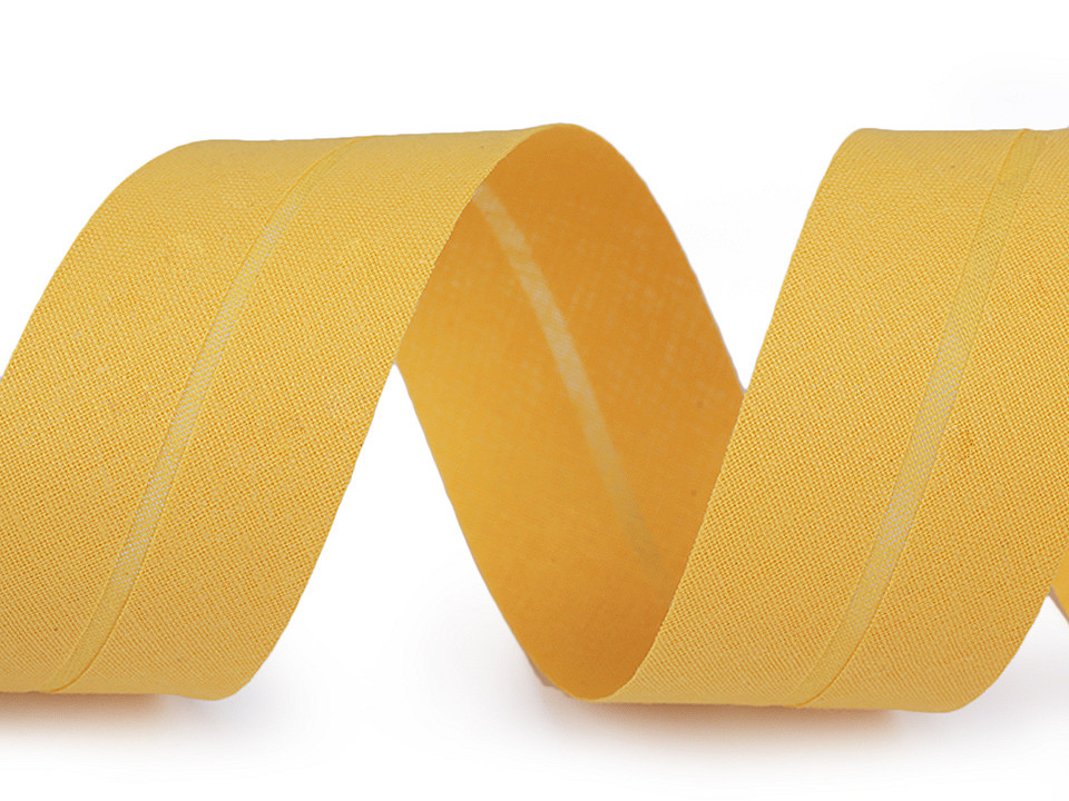 Bandă bias din bumbac, lățime 40 mm - Alb (25 Metri)