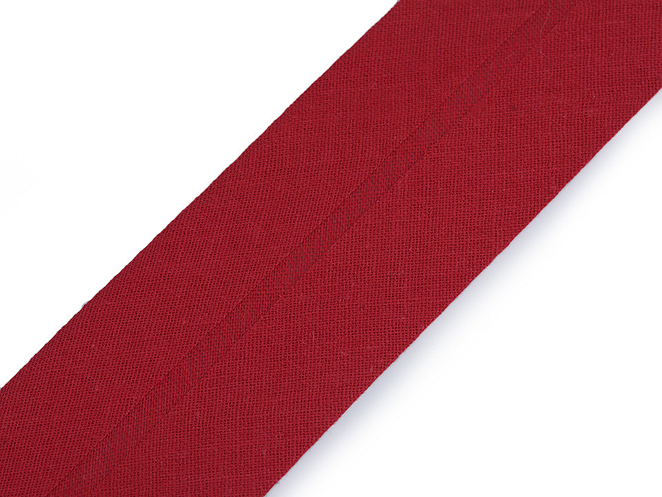 Bandă bias din bumbac, lățime 40 mm - Alb (25 Metri)