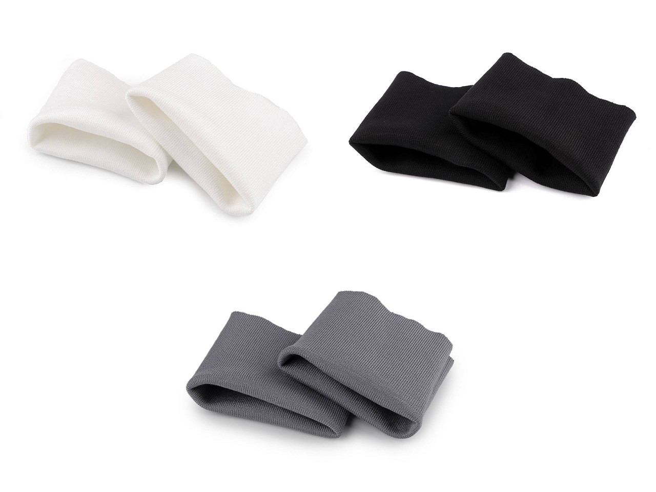 Tricot din bumbac elastic pentru mâneci lățime 14 cm - Crem foarte deschis (1 Pereche)