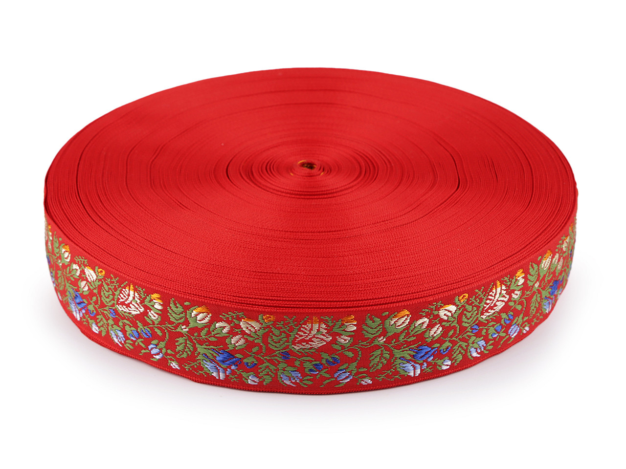 Panglică țesută 33 mm - Roșu (1 Metru)
