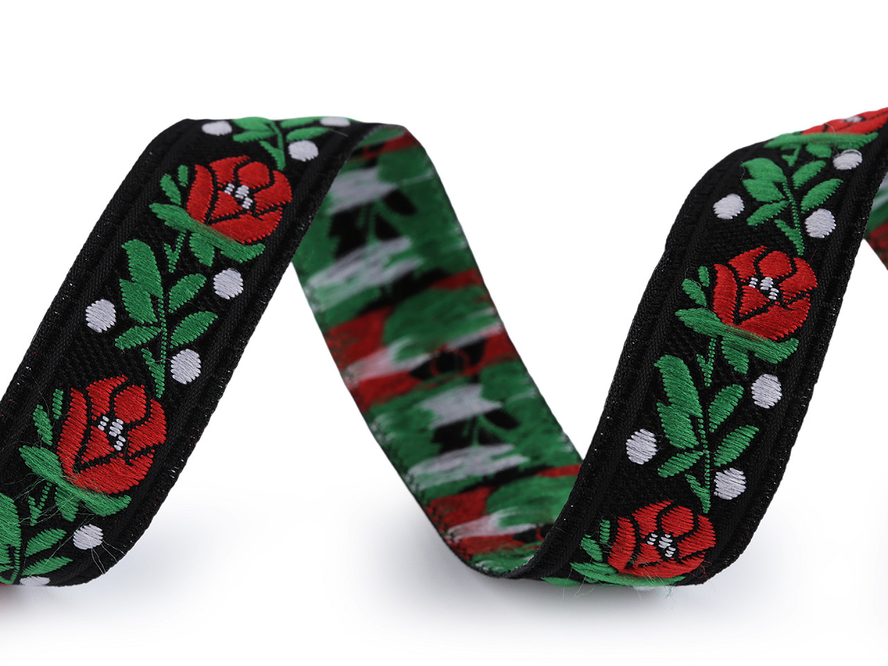 Banda cu motiv tradițional lățime 18 cm - Negru (20 Metri)