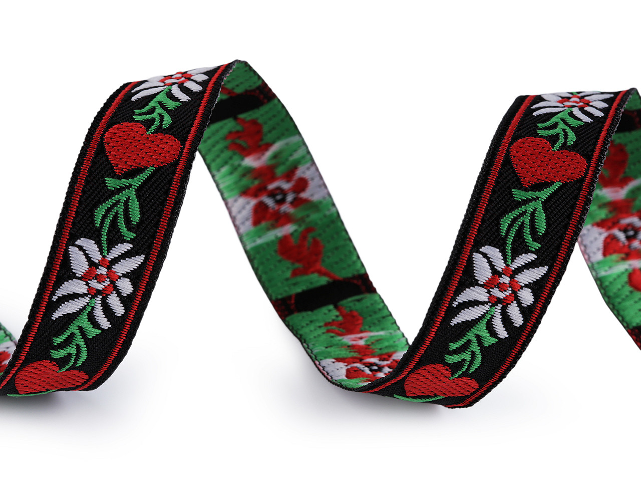 Banda cu motiv tradițional lățime 15 cm - Negru (18 Metri)