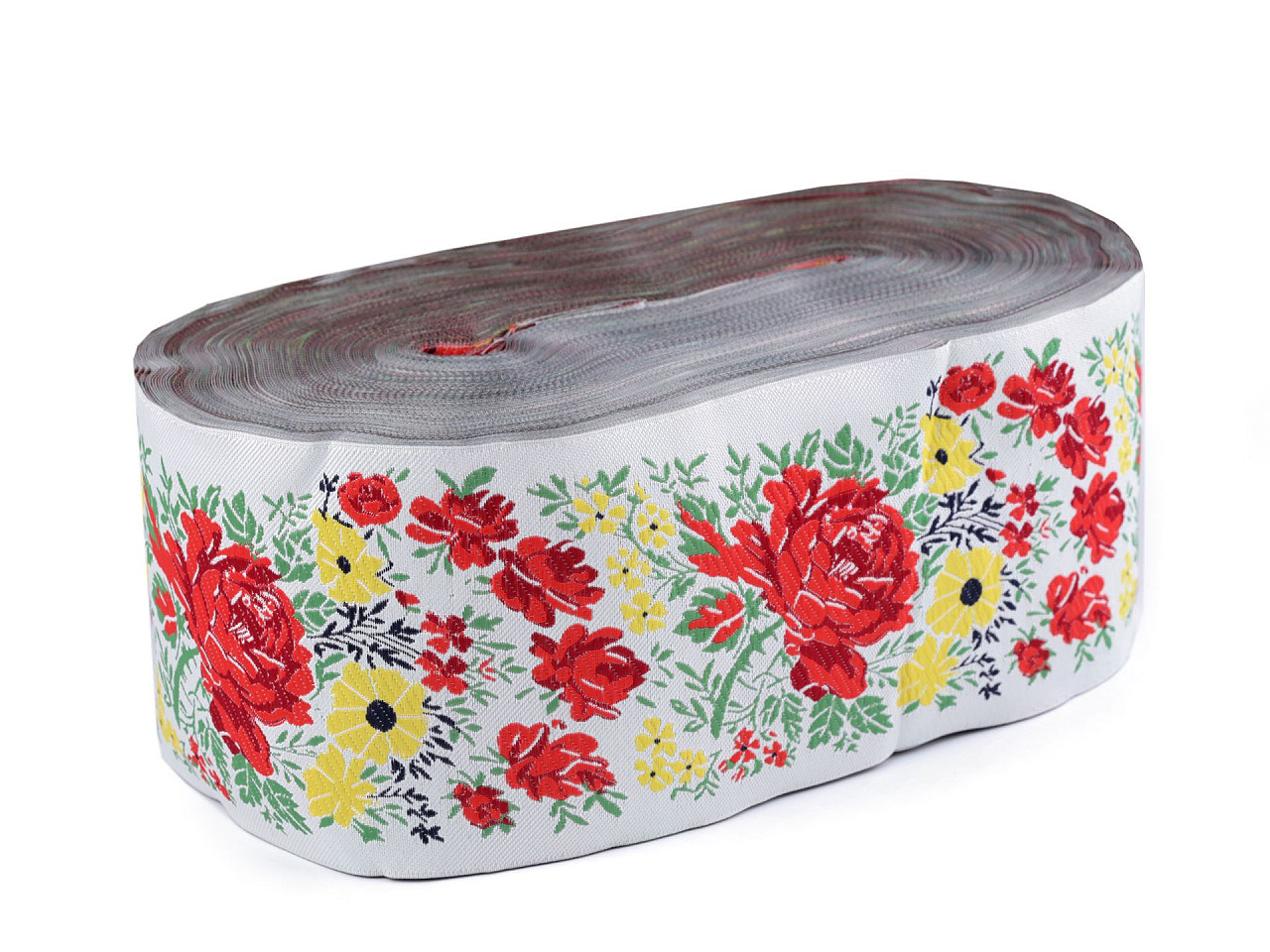 Banda cu motiv tradițional lățime 10 cm - Gri verzui deschis (1 Metru)