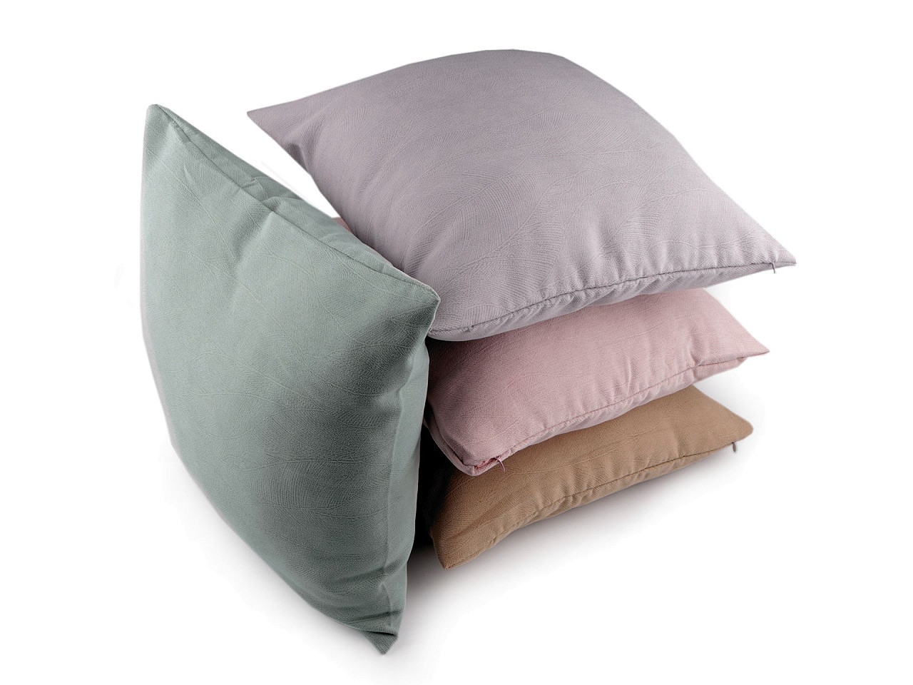 Față de pernă, culoare uni, cu model delicat, 45x45 cm - Roz antic deschis (2 Bucăți)