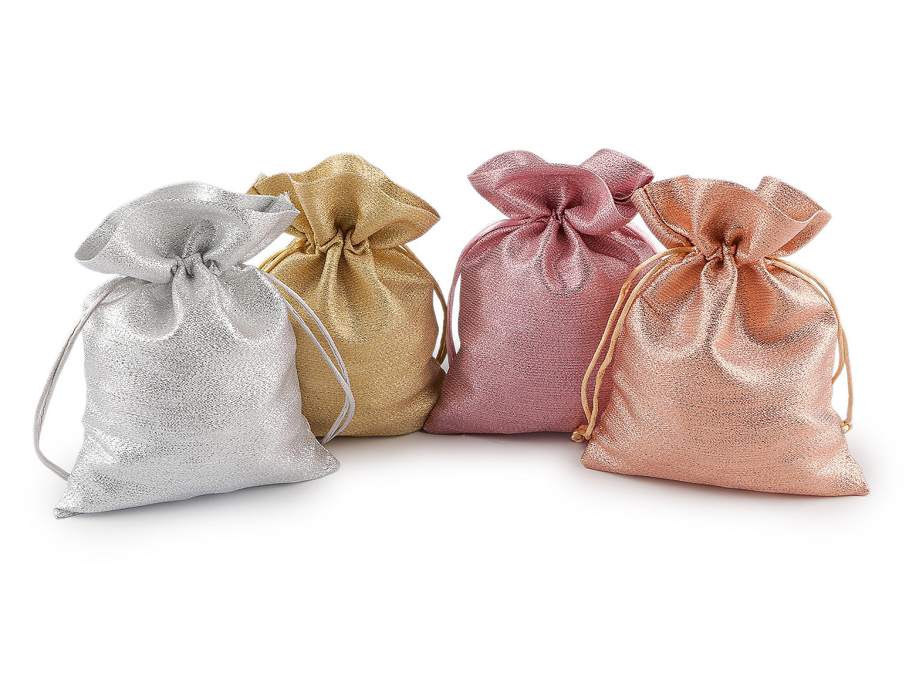 Săculeț cadou brocart 13x18 cm - Roz pudrat (10 Bucăți)