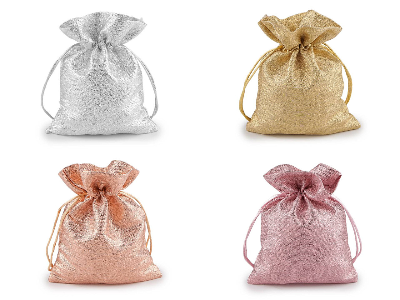 Săculeț cadou brocart 13x18 cm - Roz pudrat (10 Bucăți)