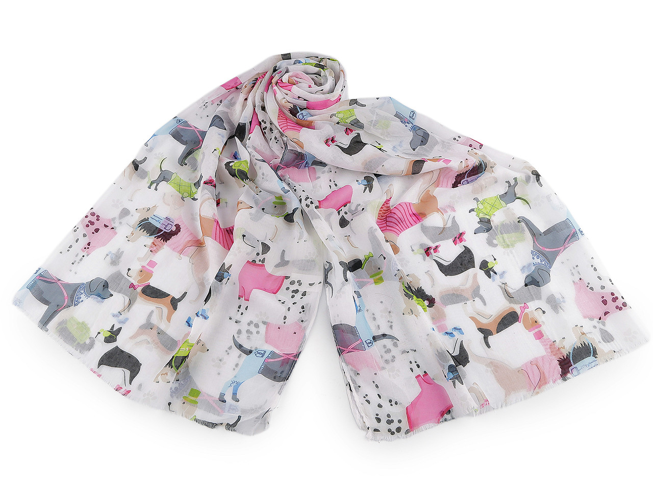 Eșarfă de vară / șal pisici și câini 70x180 cm - Bej deschis (1 Bucată)