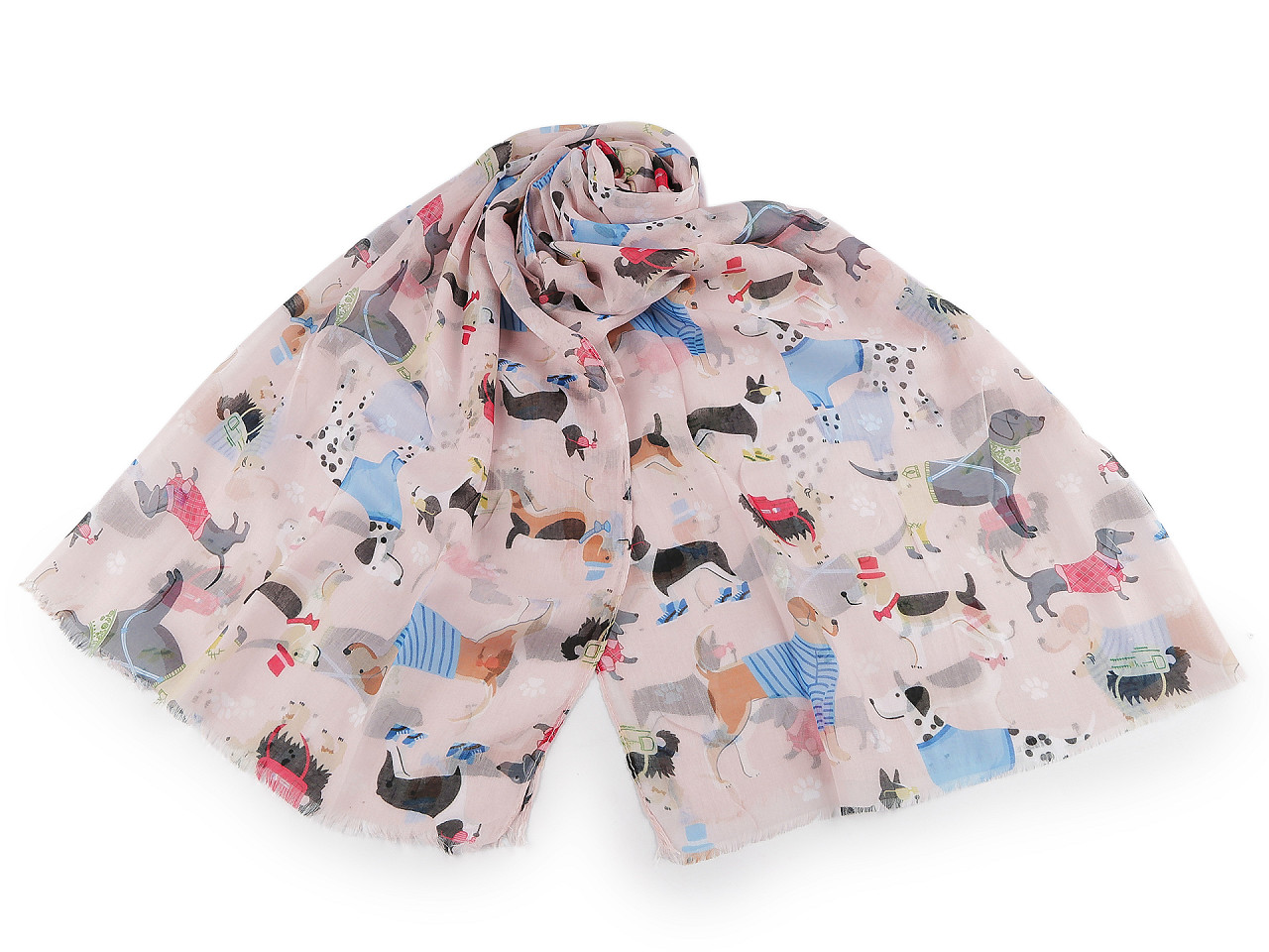 Eșarfă de vară / șal pisici și câini 70x180 cm - Bej deschis (1 Bucată)