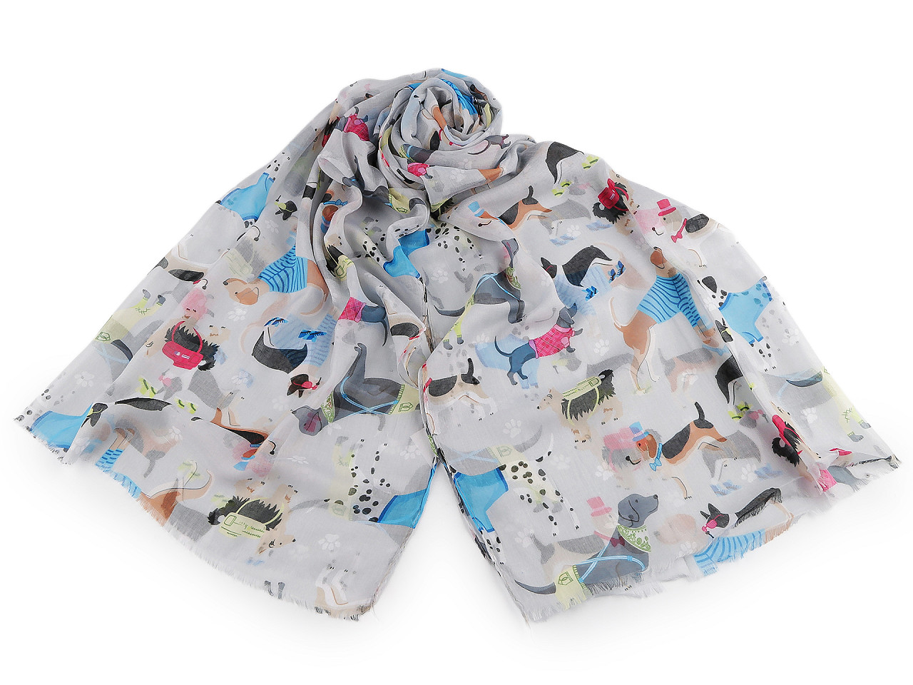 Eșarfă de vară / șal pisici și câini 70x180 cm - Bej deschis (1 Bucată)