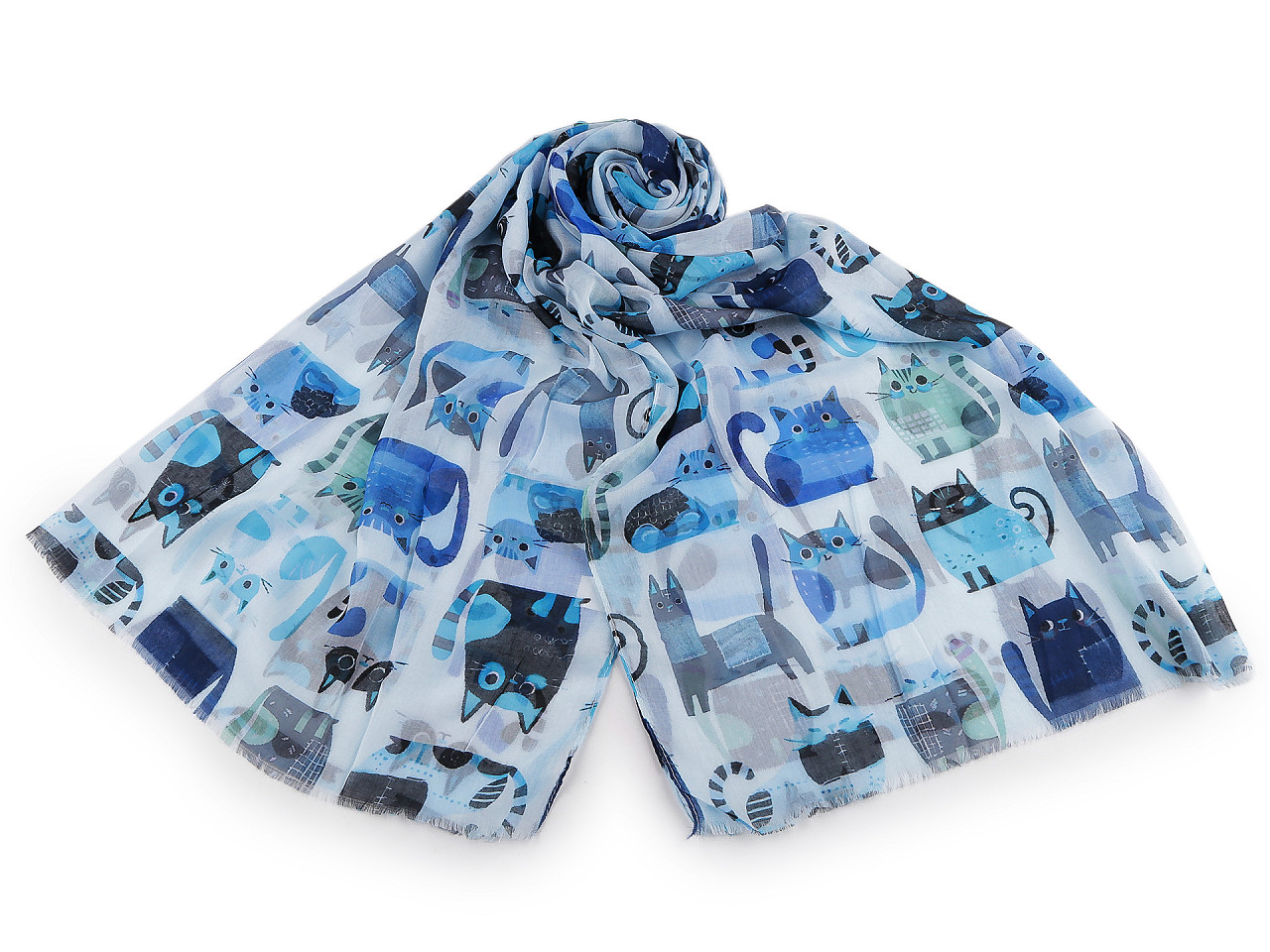 Eșarfă de vară / șal pisici și câini 70x180 cm - Bej deschis (1 Bucată)