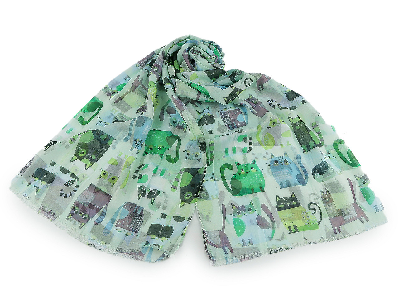 Eșarfă de vară / șal pisici și câini 70x180 cm - Bej deschis (1 Bucată)