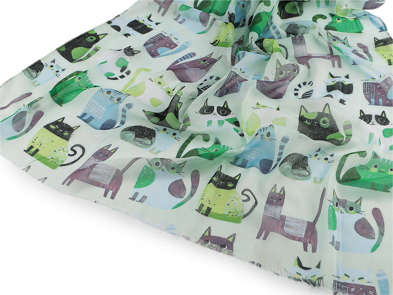 Eșarfă de vară / șal pisici și câini 70x180 cm - Bej deschis (1 Bucată)