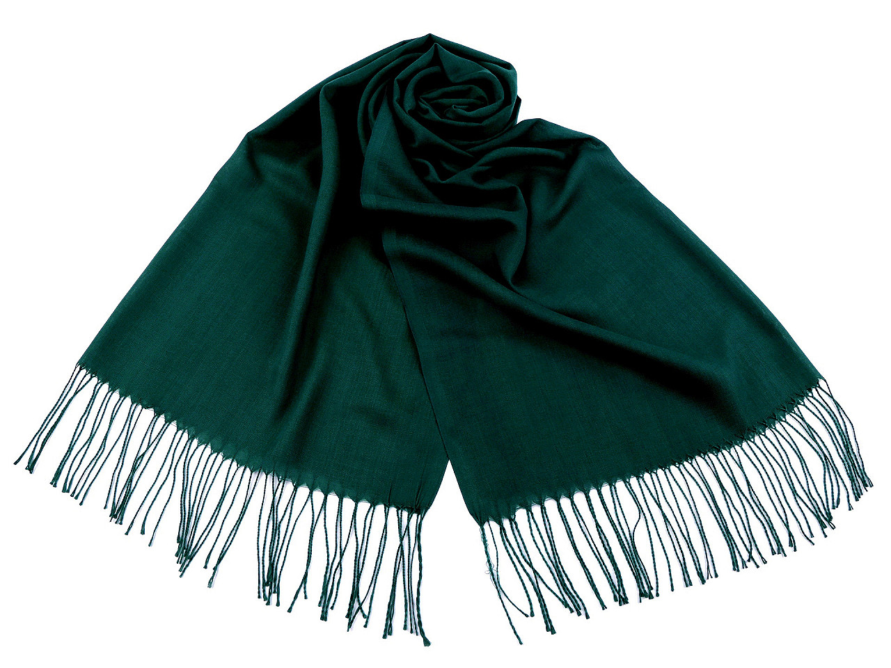 Eșarfă / șal culoare uni cu franjuri 65x175 cm - Roșu (1 Bucată)