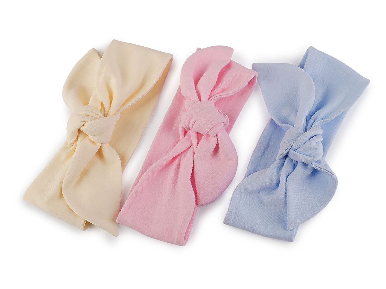 Bentiță de păr din bumbac pentru bebeluși - nod - Crem deschis (1 Bucată)