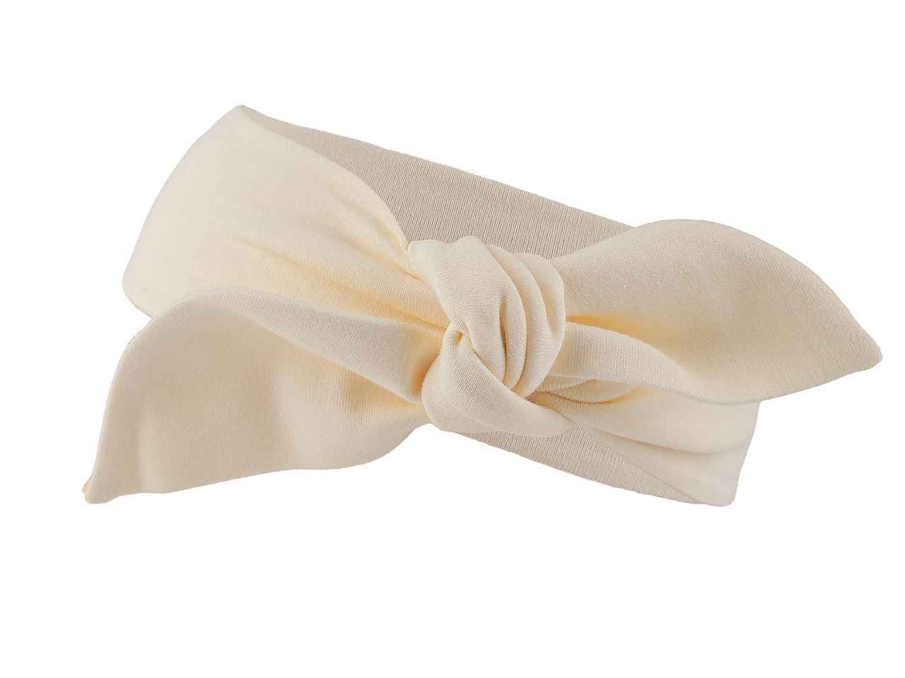 Bentiță de păr din bumbac pentru bebeluși - nod - Crem deschis (1 Bucată)
