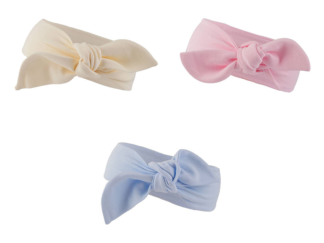 Bentiță de păr din bumbac pentru bebeluși - nod - Crem deschis (1 Bucată)