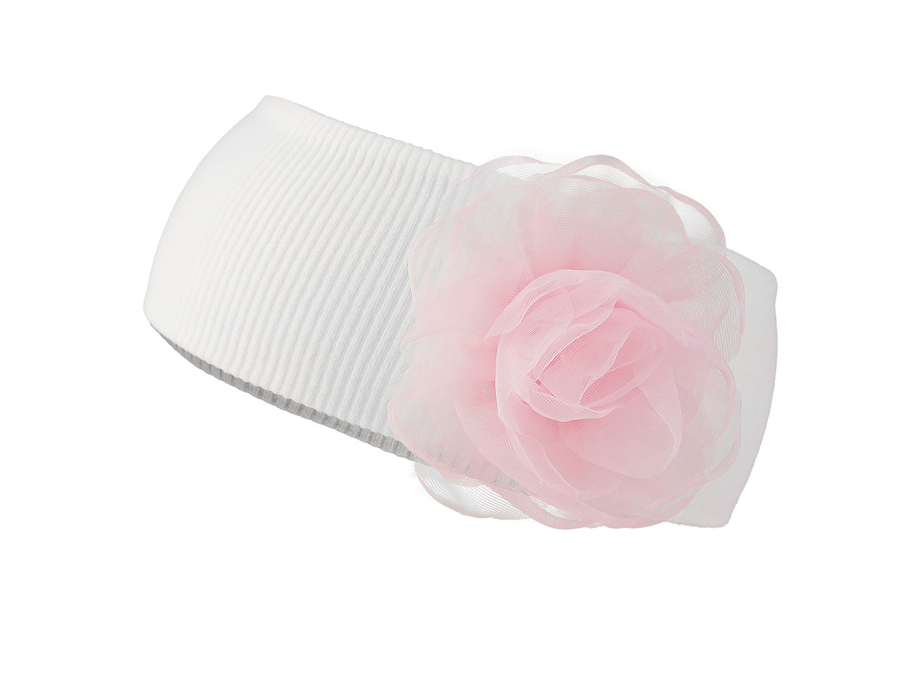 Bentiță de păr din bumbac pentru bebeluși cu decorațiuni - Off white (1 Bucată)