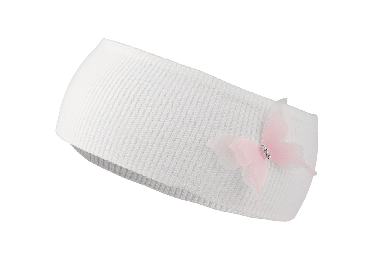 Bentiță de păr din bumbac pentru bebeluși cu decorațiuni - Off white (1 Bucată)