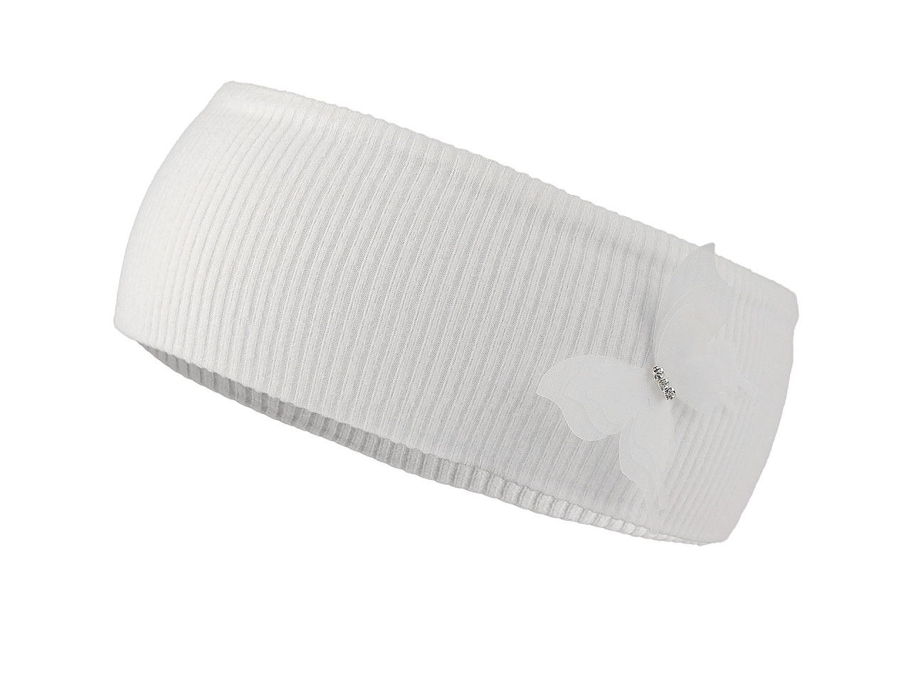 Bentiță de păr din bumbac pentru bebeluși cu decorațiuni - Off white (1 Bucată)