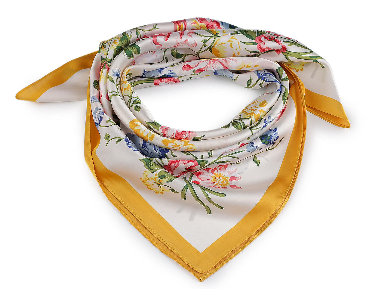 Eșarfă satinată 65x65 cm - Galben (1 Bucată)