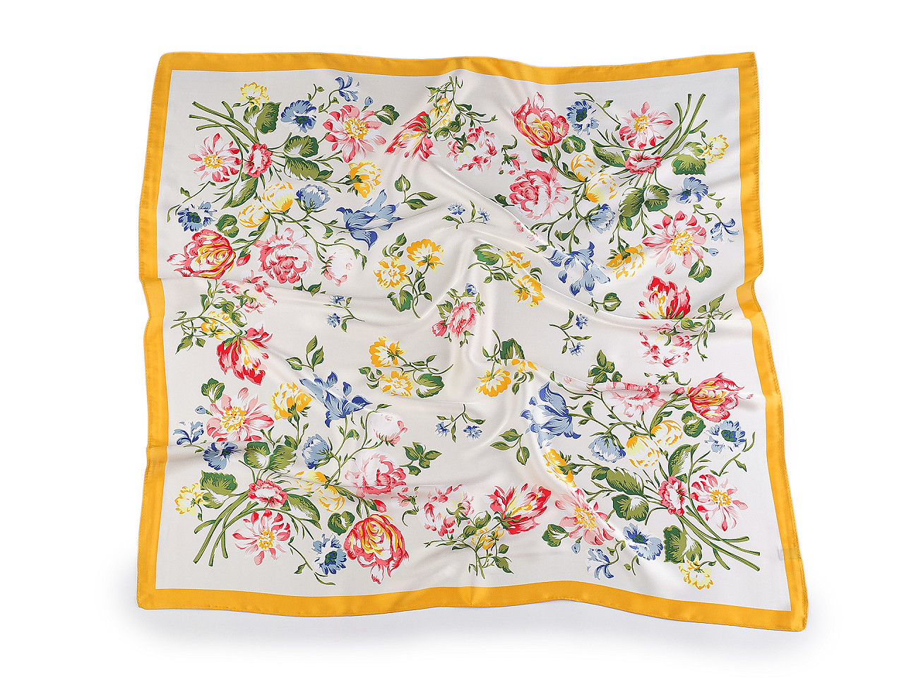 Eșarfă satinată 65x65 cm - Galben (1 Bucată)