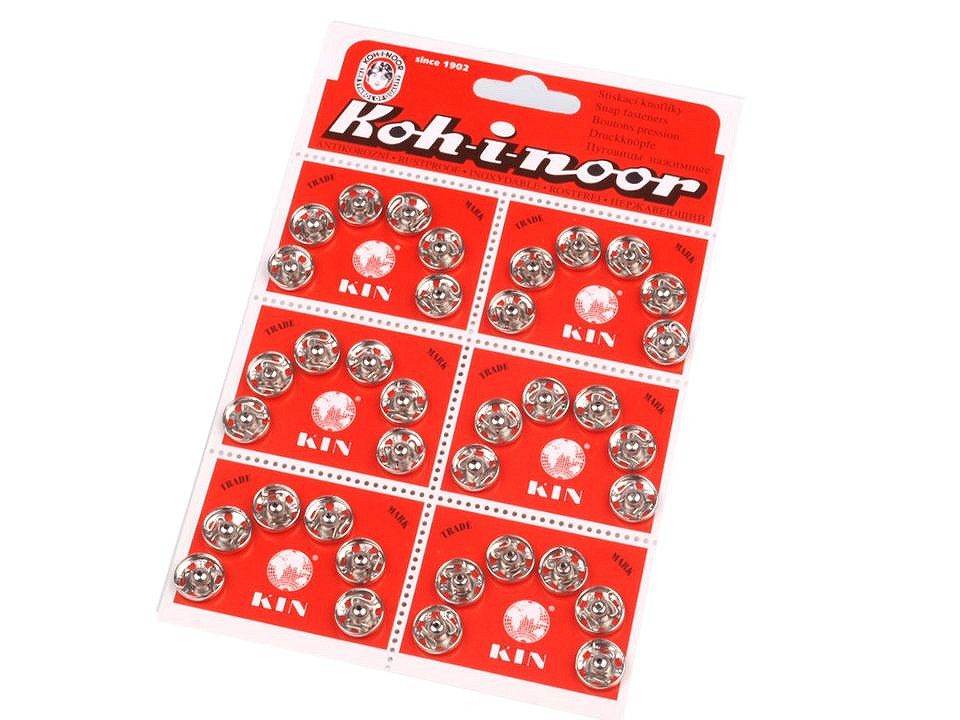 Capse metalice de cusut, mărimea 4 - Negru (6 Carduri)