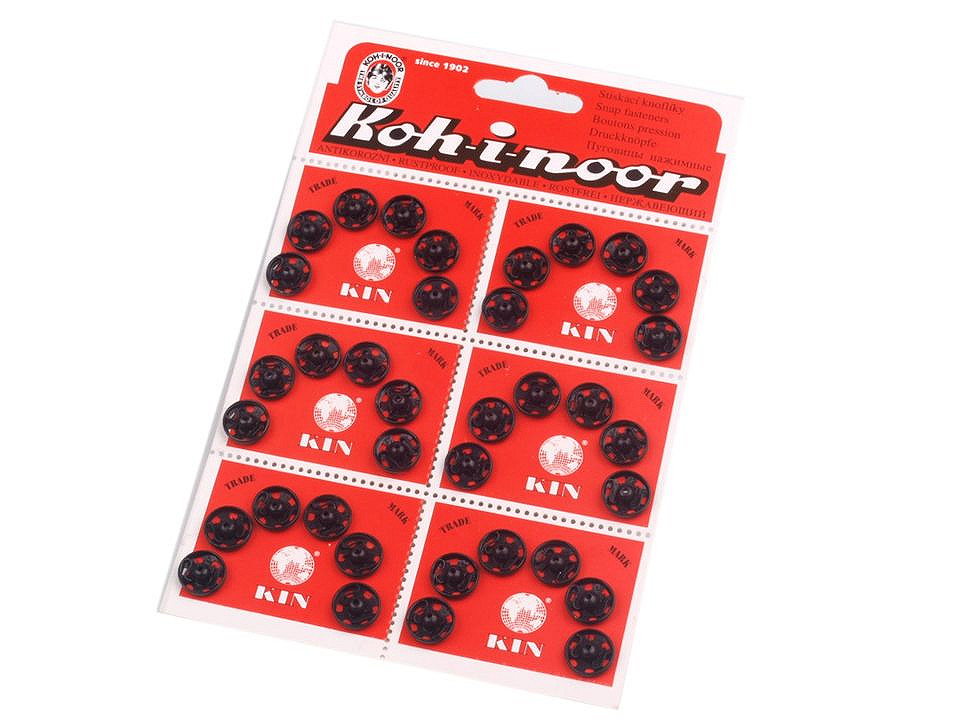 Capse metalice de cusut, mărimea 4 - Negru (6 Carduri)