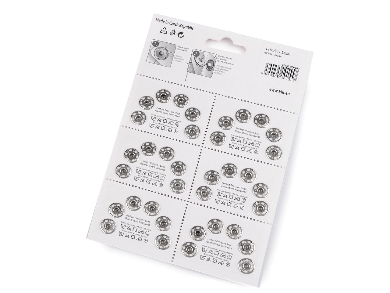 Capse metalice de cusut, mărimea 4 - Negru (6 Carduri)