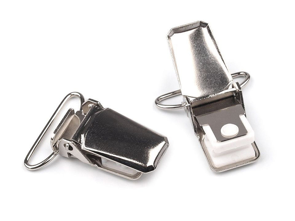 Clips pentru bretele, lățime 24 mm - Nichel (20 Bucăți)