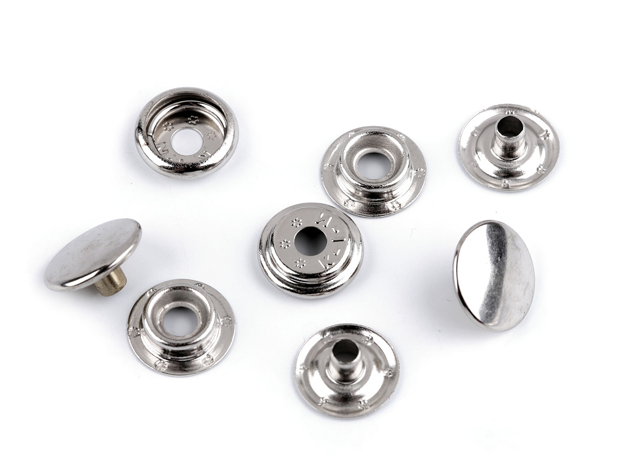 Capse metalice, finisaj argintiu,ø15 mm - Nichel (100 Bucăți)